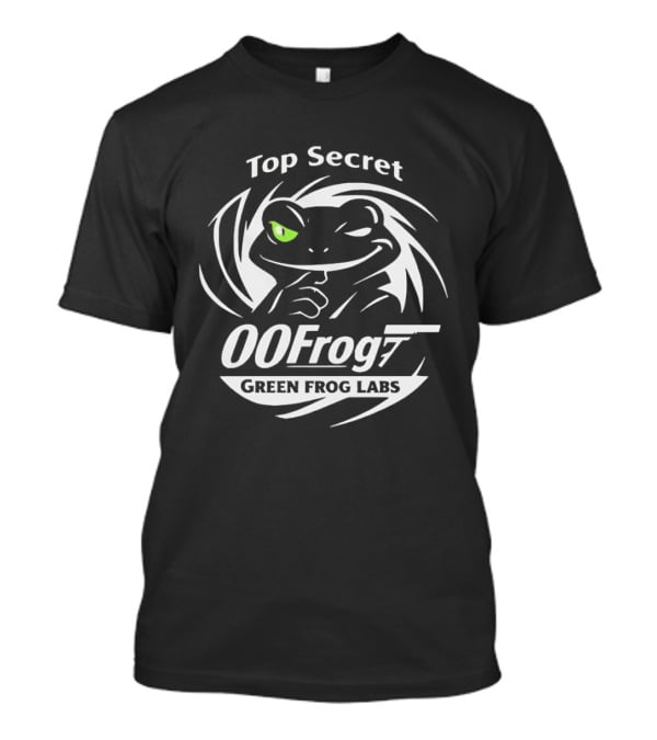 Top Secret 00Frog7 Green Frog Labs Covert Agent Frog T-Shirt