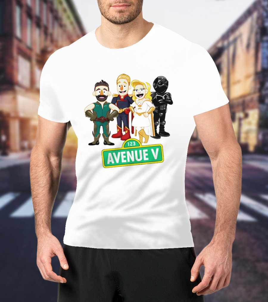 123 Avenue V Cartoon Characters Crossover Ensemble T-Shirt