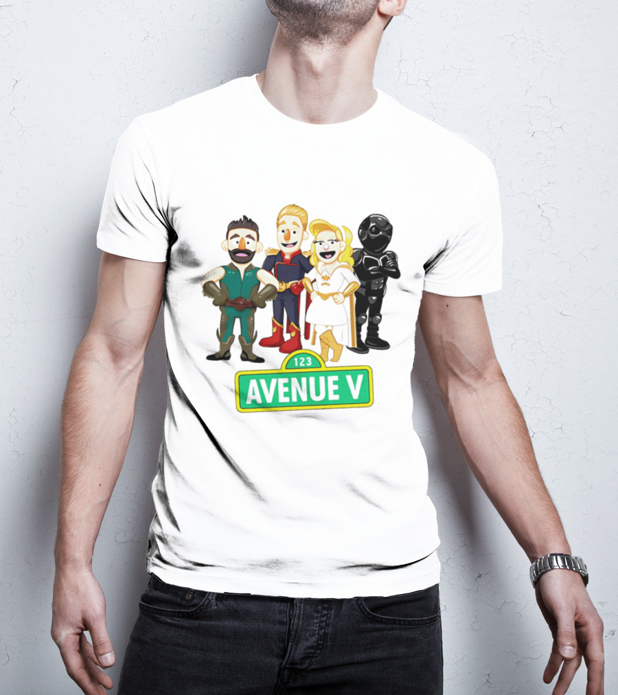 123 Avenue V Cartoon Characters Crossover Ensemble T-Shirt