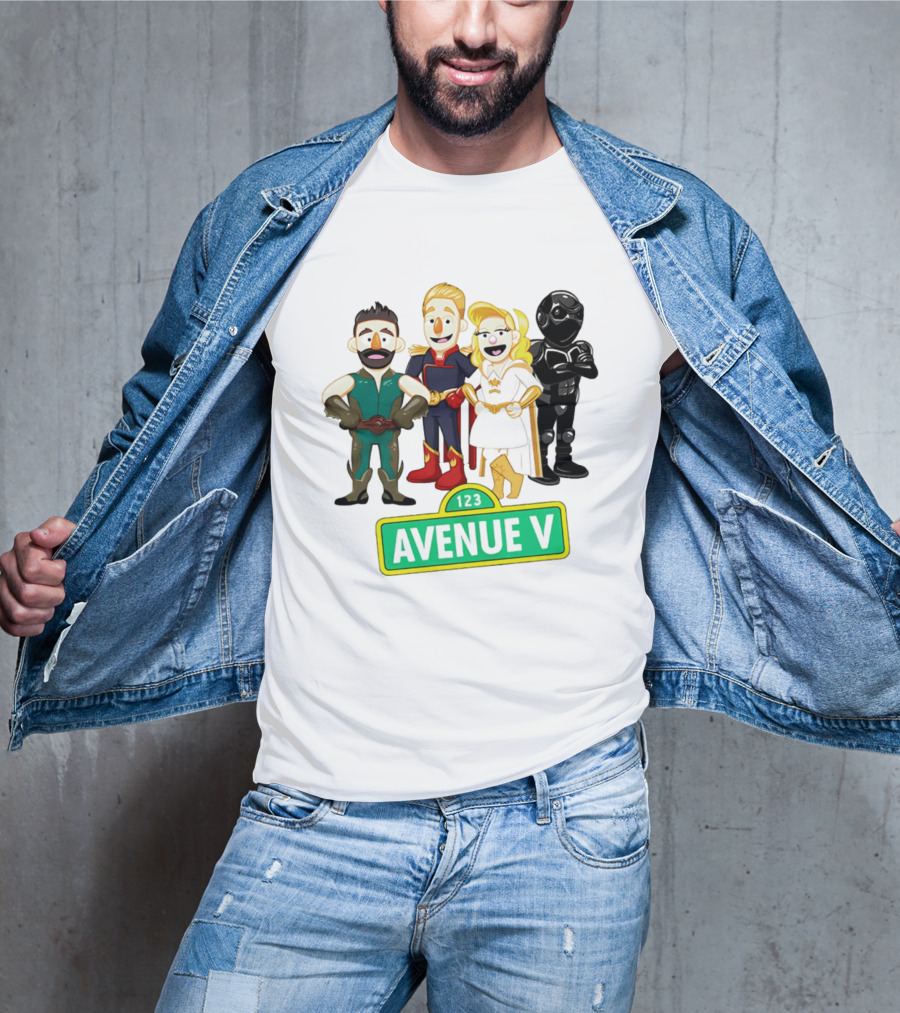 123 Avenue V Cartoon Characters Crossover Ensemble T-Shirt