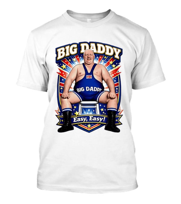Big Daddy Easy Easy British Wrestler Stars Stripes T-Shirt