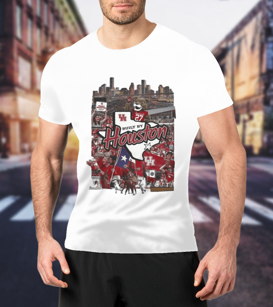 University Of Houston Cougar Pride Built By Houston Athletics City Skyline T-Shirt