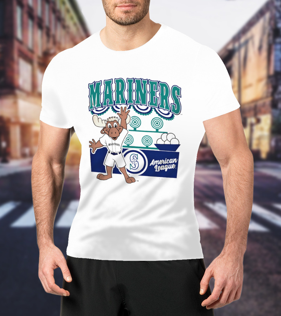Seattle Mariners Moose Mascot American League 2026 Step Back Up T-Shirt