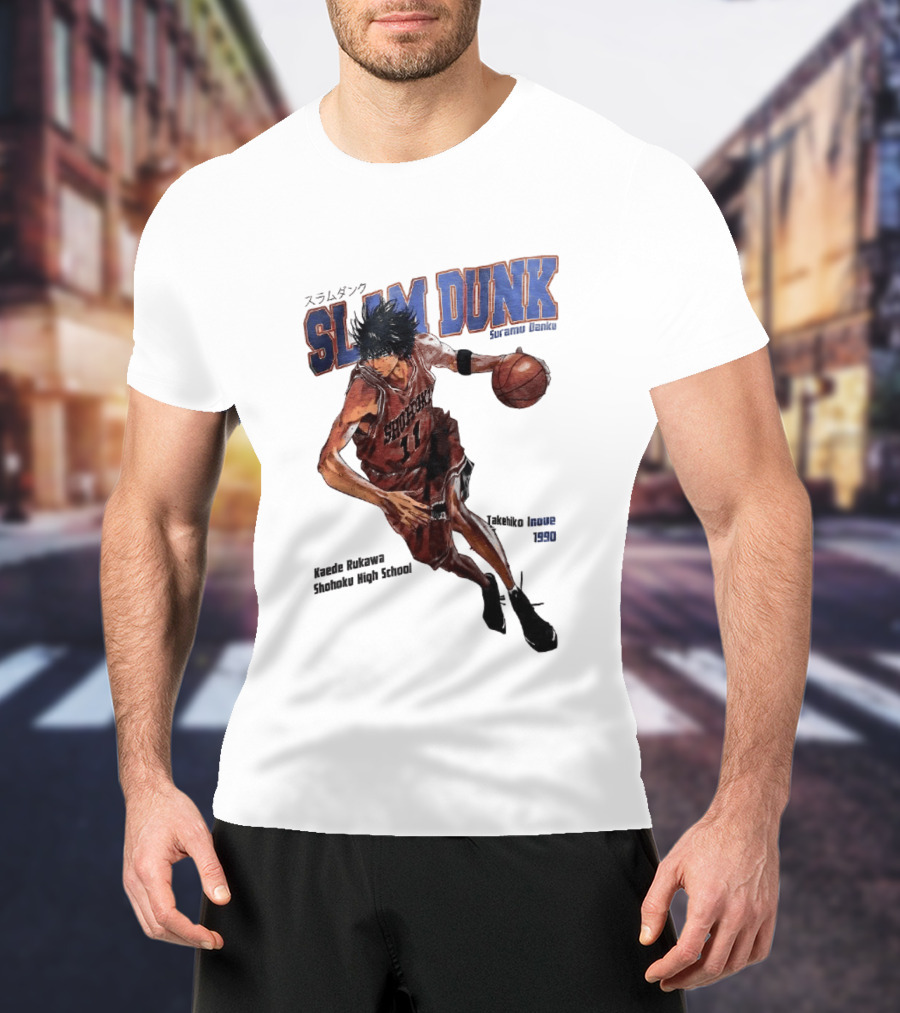 Slam Dunk Kaede Rukawa Shohoku High School Basketball Anime Character Japan T-Shirt
