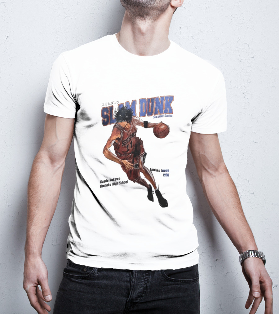 Slam Dunk Kaede Rukawa Shohoku High School Basketball Anime Character Japan T-Shirt
