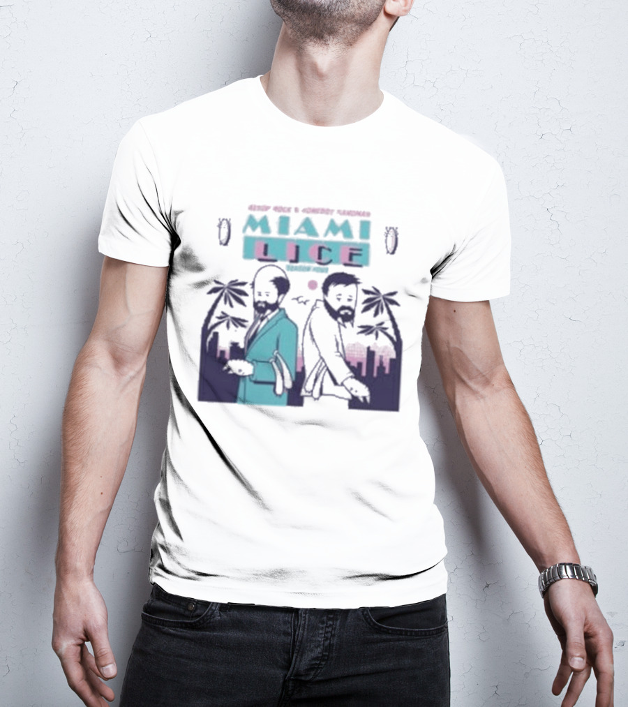 Aesop Rock Homeboy Sandman Miami Lice Retro Palm Trees 80s T-Shirt