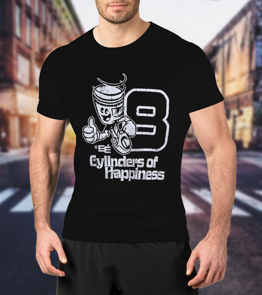 8 Cylinders Of Happiness Emoji Character Thumbs Up T-Shirt