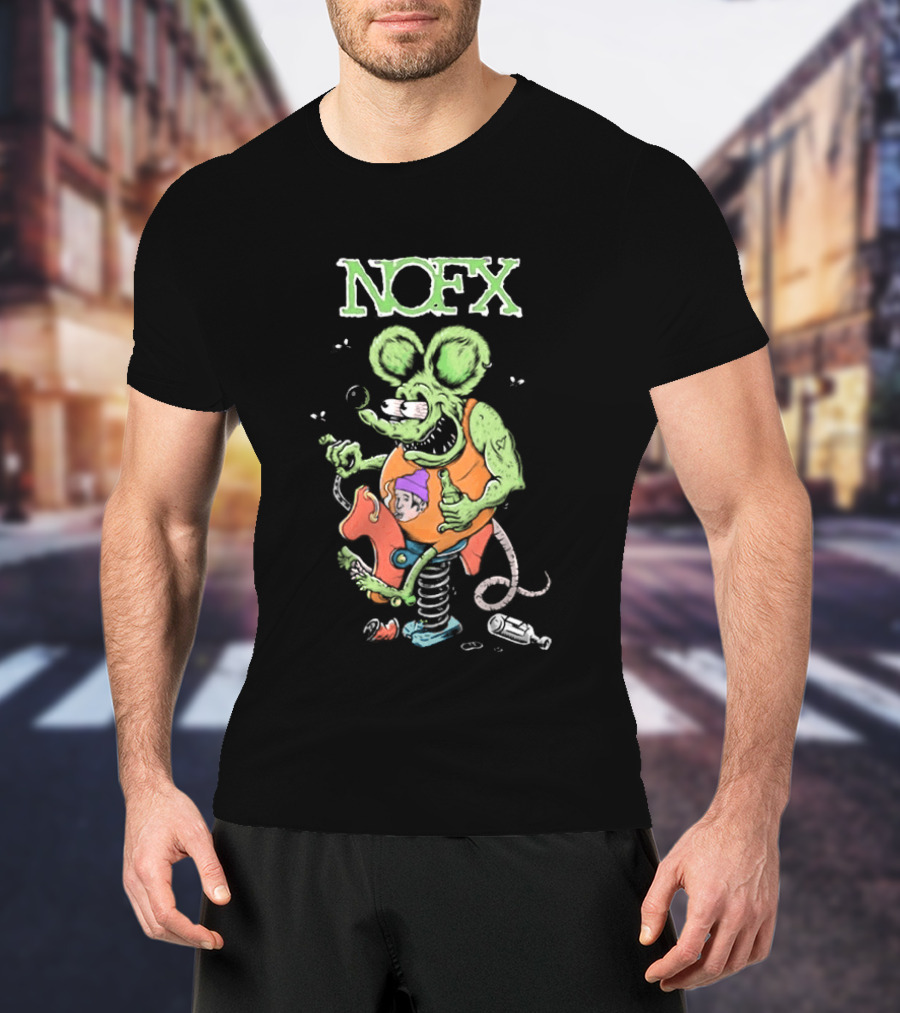 NOFX 40 Years Rat Fink Spring Loaded Cartoon T-Shirt