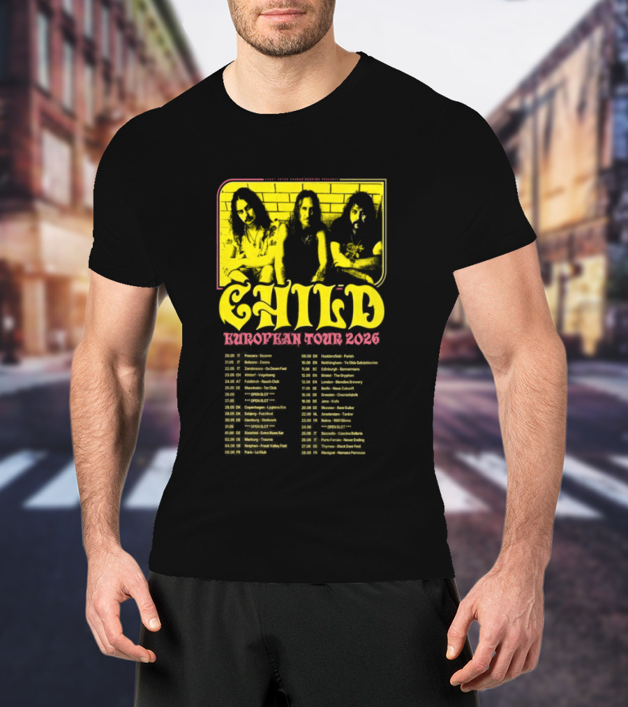 Child Europe Tour 2026 Concert Dates And Locations T-Shirt