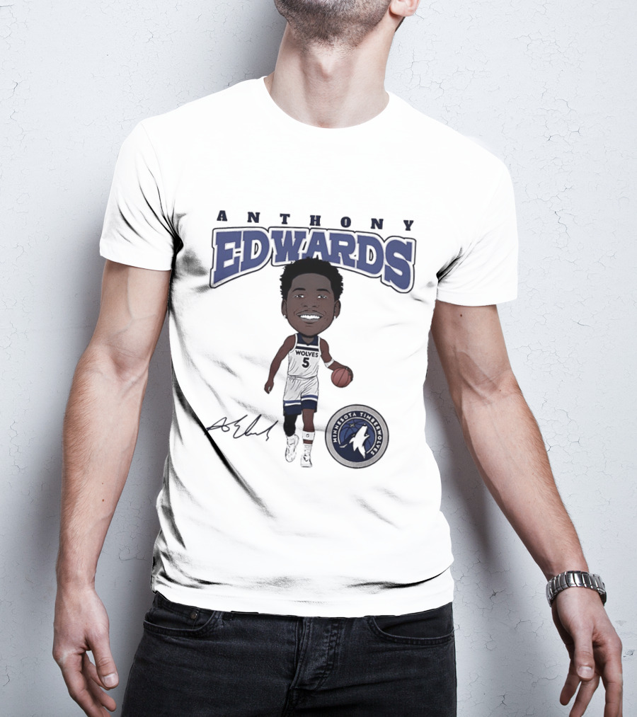 Anthony Edwards Minnesota Timberwolves NBA Hardwood Comic T-Shirt