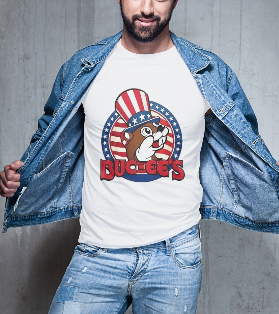 Buc Ee's Patriotic Uncle Sam Beaver USA Stars And Stripes 250th Anniversary T-Shirt