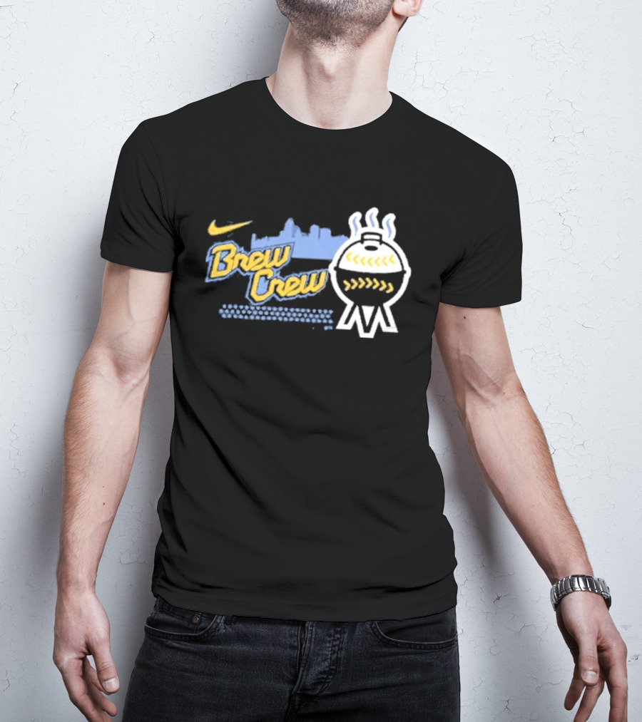 Milwaukee Brewers Brew Crew Nike Skyline BBQ Baseball T-Shirt