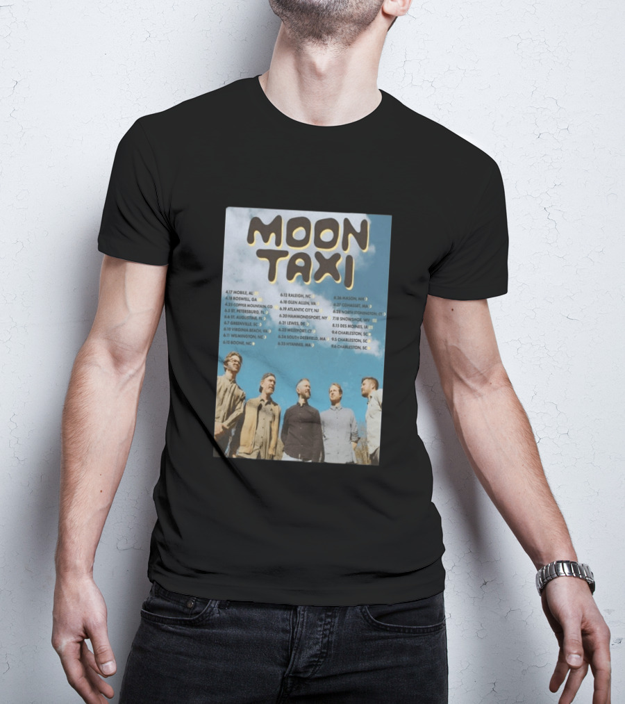Moon Taxi 2026 Summer Tour Dates With Band Photo Sky T-Shirt