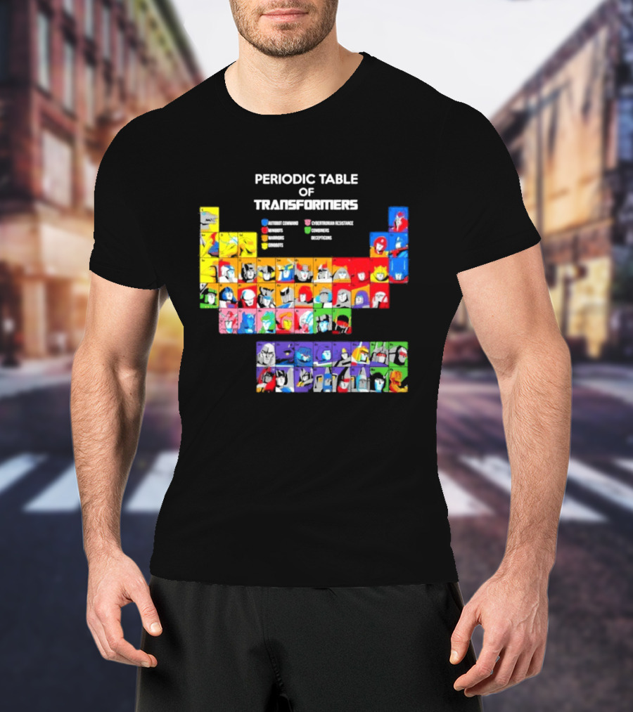Periodic Table Of Transformers Autobots Decepticons Maximals Predacons T-Shirt