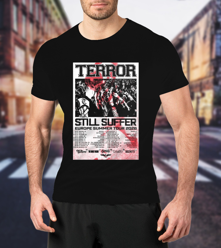 TERROR Still Suffer Europe Summer Tour 2026 With Stick To Your Guns And The Ghost Inside T-Shirt