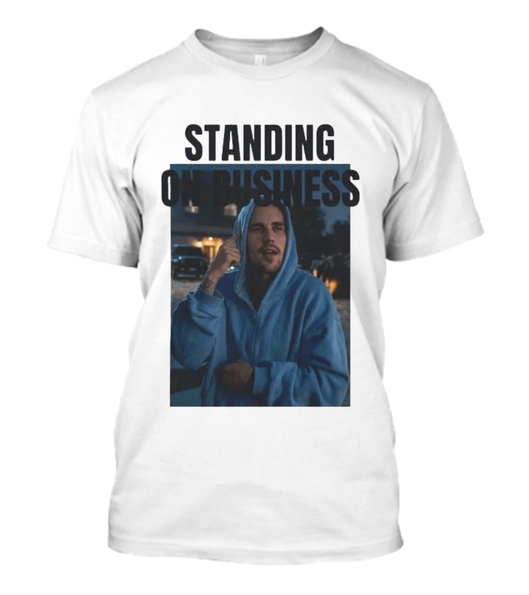Standing On Business Justin Bieber Coachella Blue Look Night Scene T-Shirt