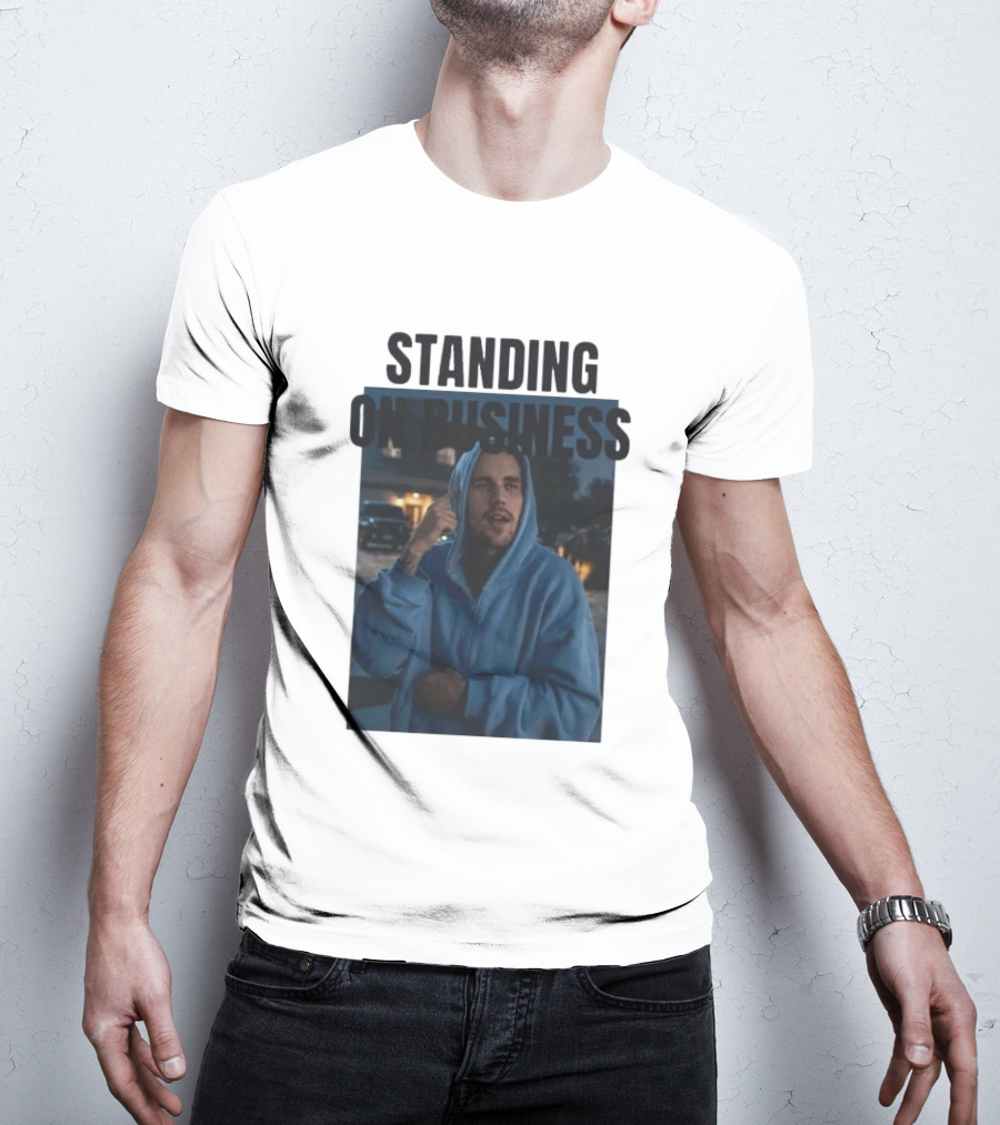 Standing On Business Justin Bieber Coachella Blue Look Night Scene T-Shirt
