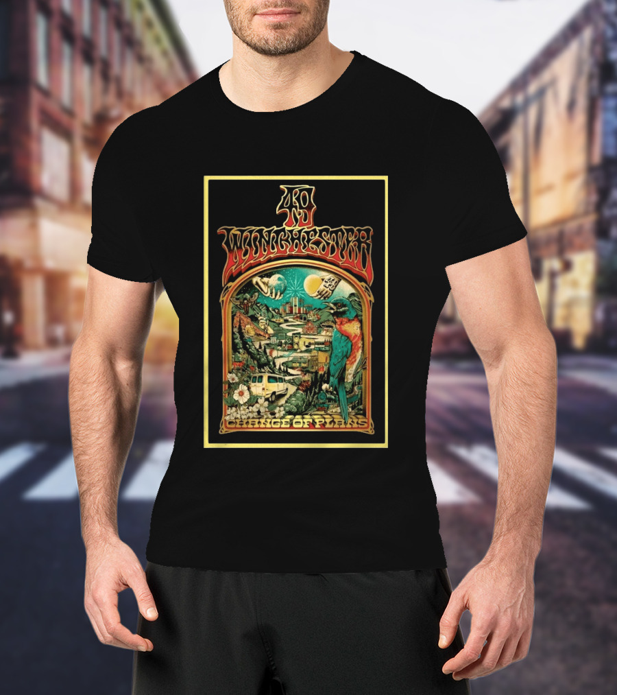 49 Winchester Change Of Plans Psychedelic Nature Cityscape Bird Van Moonflower T-Shirt