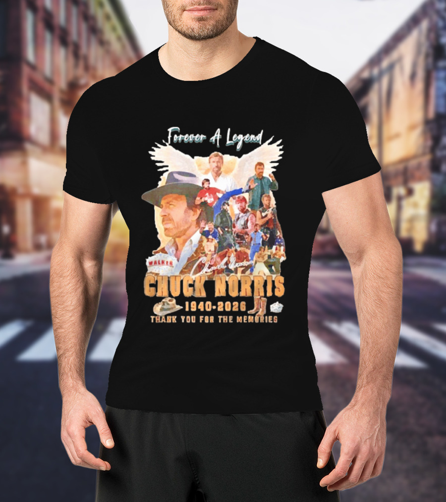 Forever A Legend Chuck Norris Thank You For The Memories 1940 2026 T-Shirt