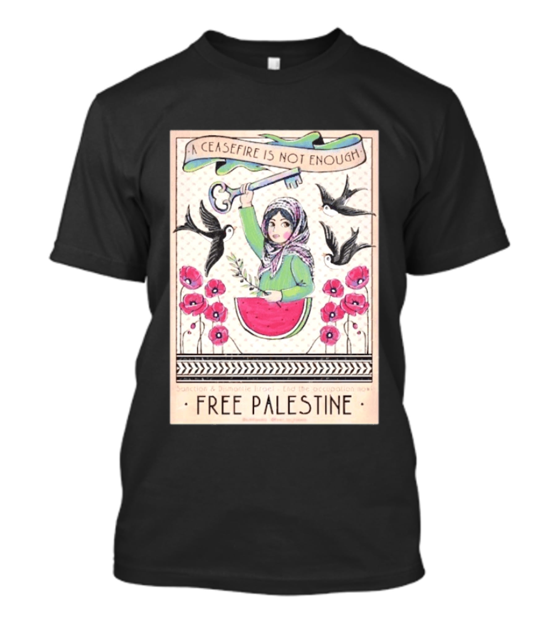 A Ceasefire Is Not Enough Free Palestine Sanction And Dismantle Israel End The Occupation Now T-Shirt