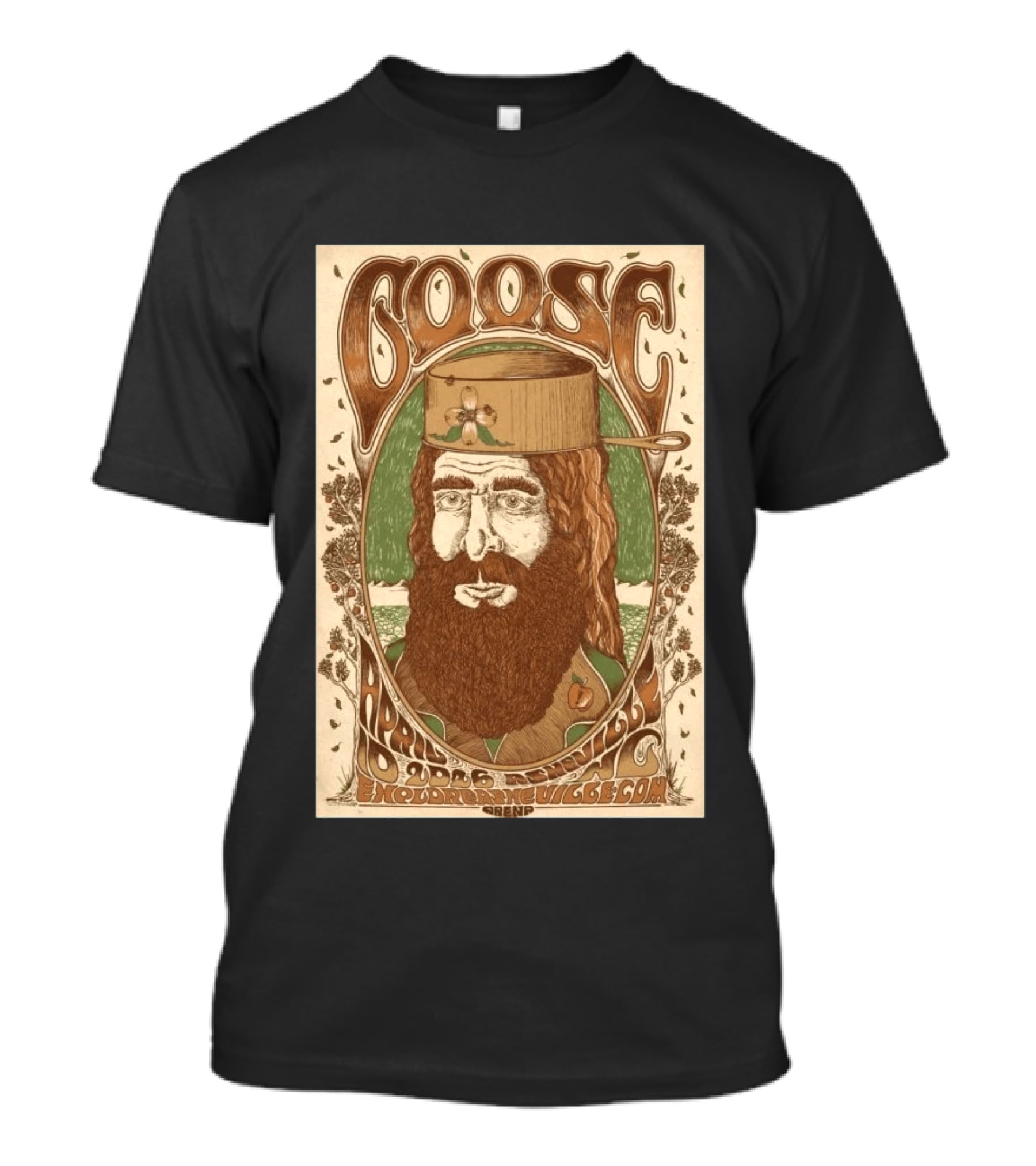 Goose Asheville ExploreAsheville.com Arena April 10 2026 Bearded Man With Hat T-Shirt