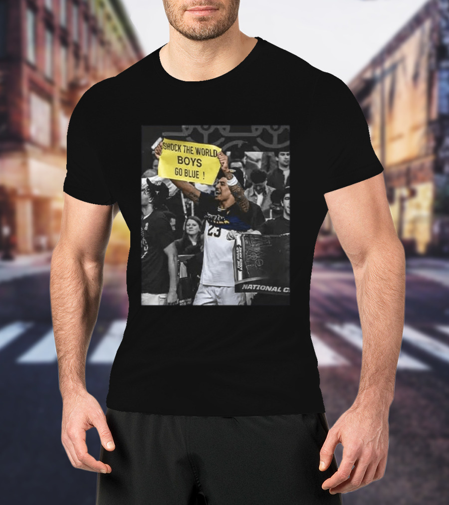 Shock The World Boys Go Blue Michigan Wolverines National Champions T-Shirt