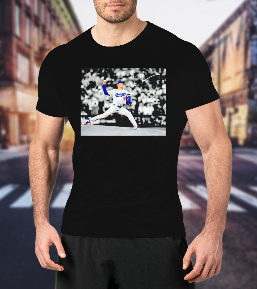 Yoshinobu Yamamoto Dodgers Pitching Action Los Angeles 2026 T-Shirt