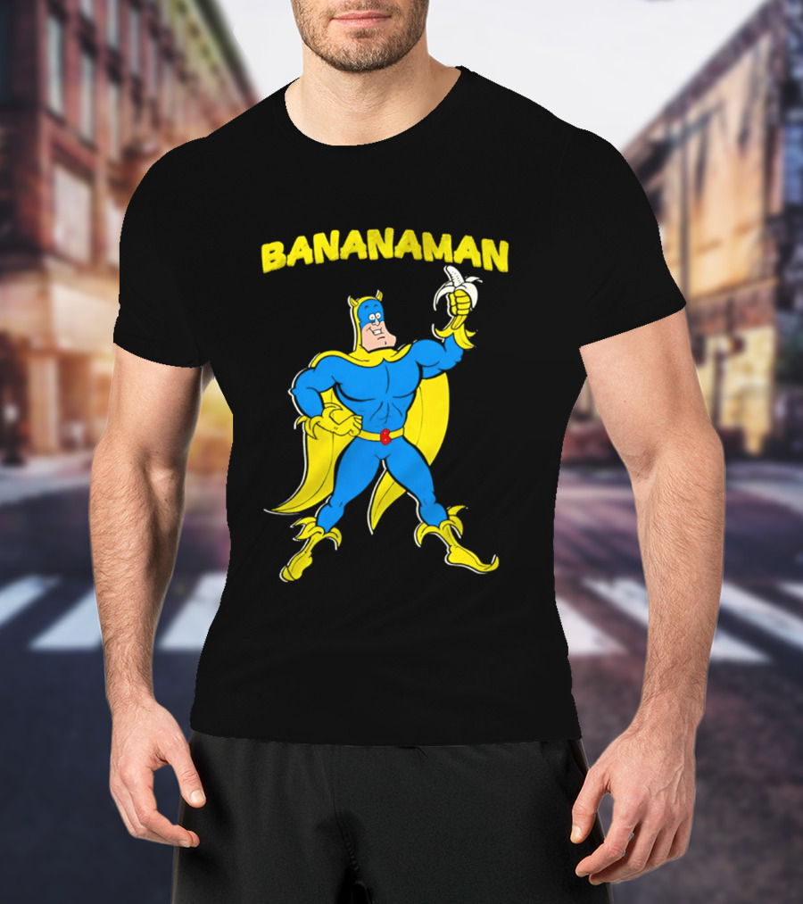 Bananaman Cartoon Superhero With Banana T-Shirt