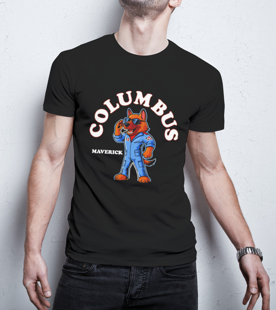 Columbus Maverick Aviator Wolf Mascot Pilot Jumpsuit 2026 T-Shirt