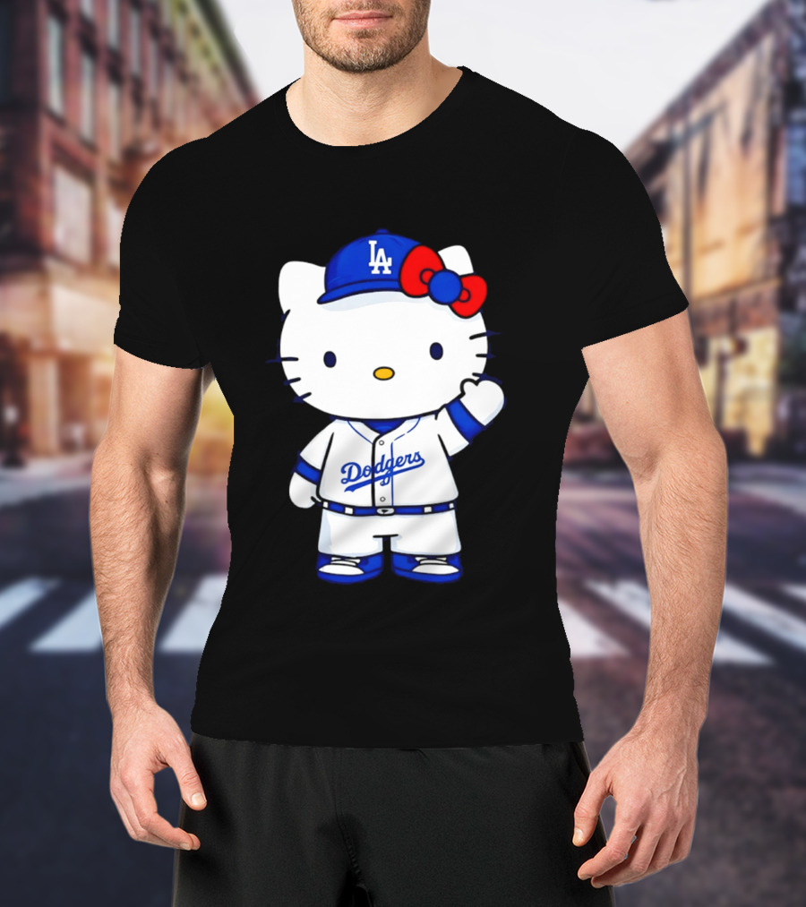 Hello Kitty Los Angeles Dodgers MLB Baseball Collaboration Fan T-Shirt