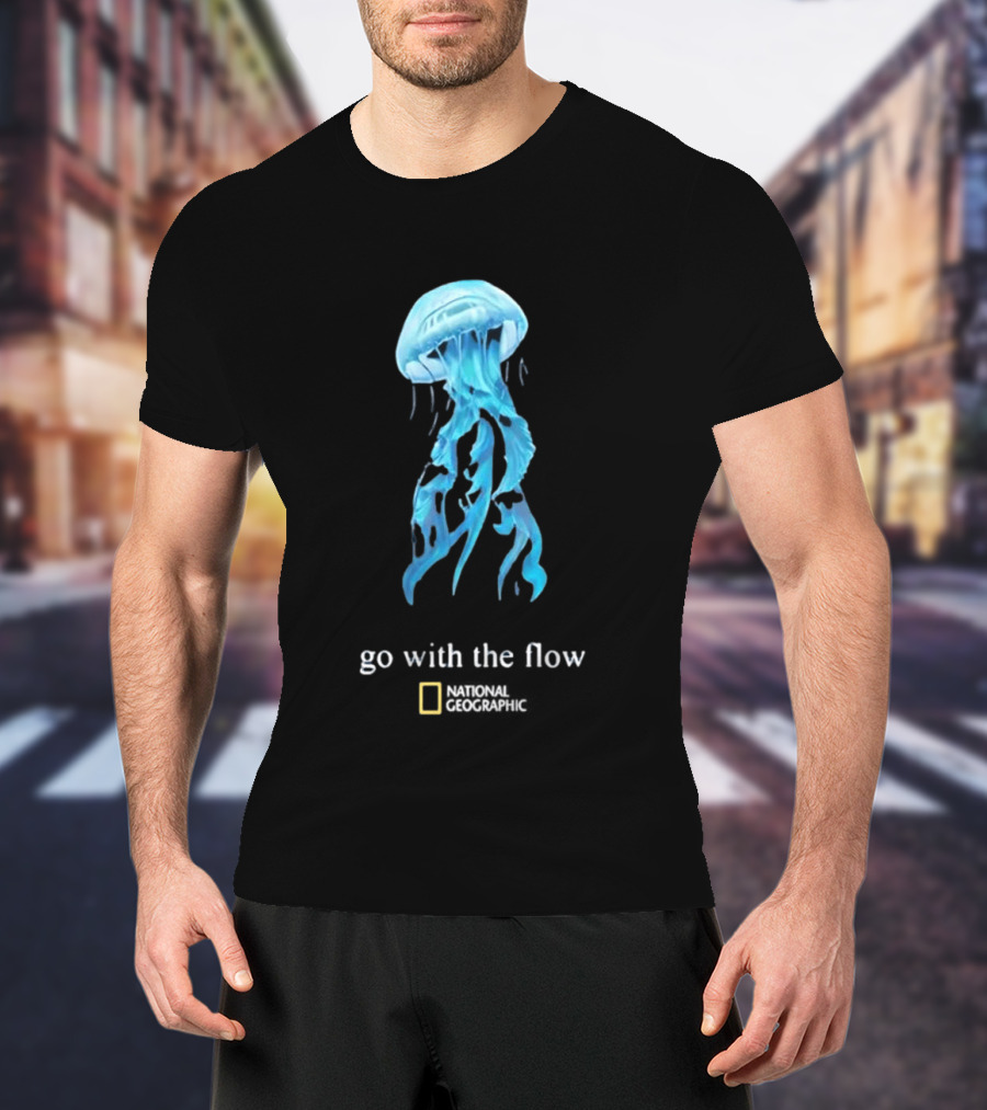 Jellyfish Go With The Flow National Geographic Blue Ocean T-Shirt
