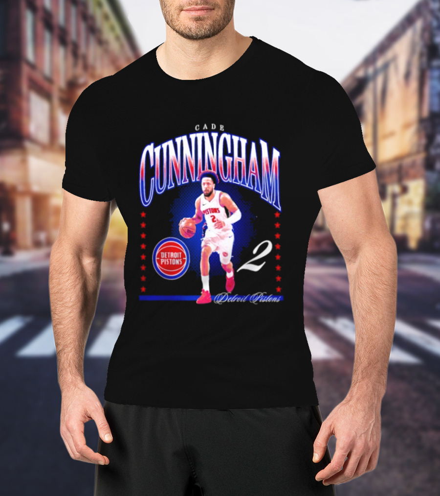 Cade Cunningham Detroit Pistons Star 2 Basketball T-Shirt