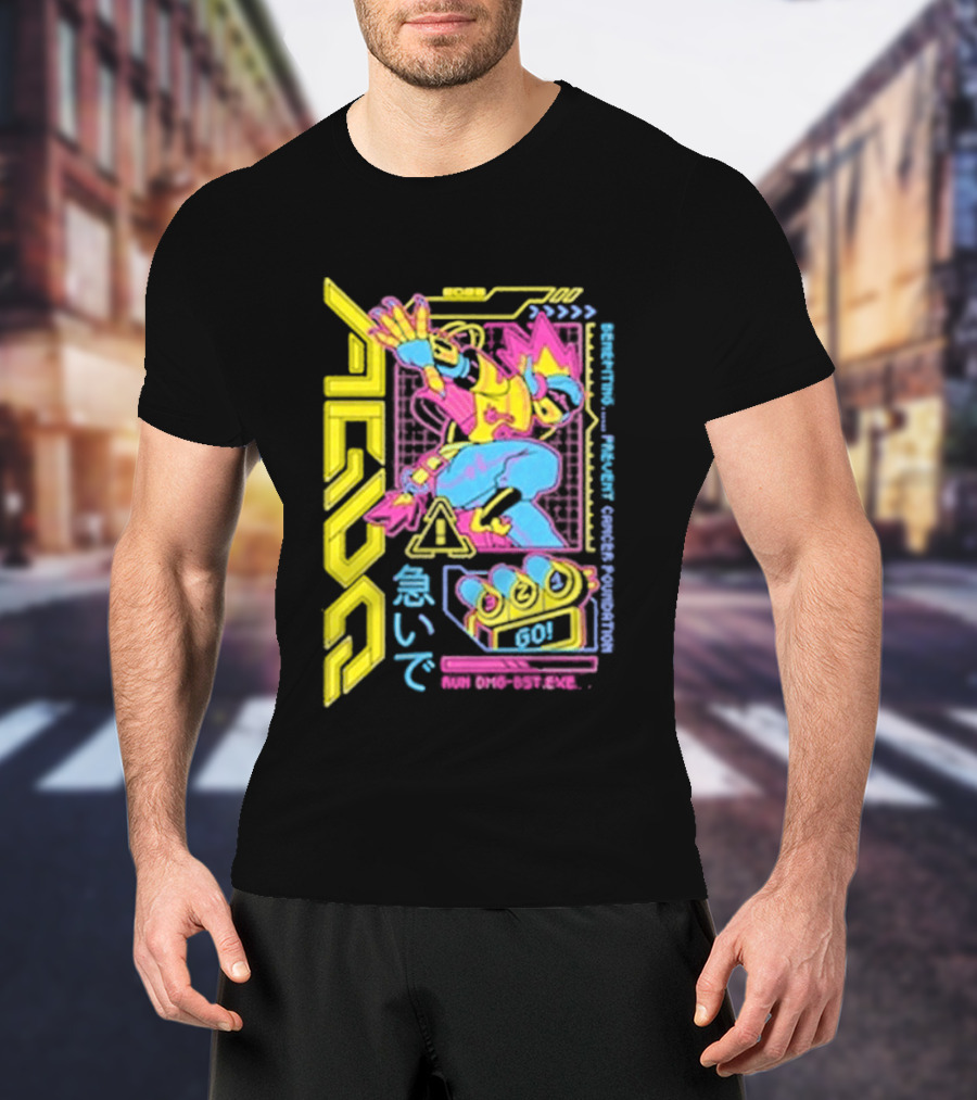 The Yetee AGDQ 26 Neon Anime Mech Retro Japanese T-Shirt