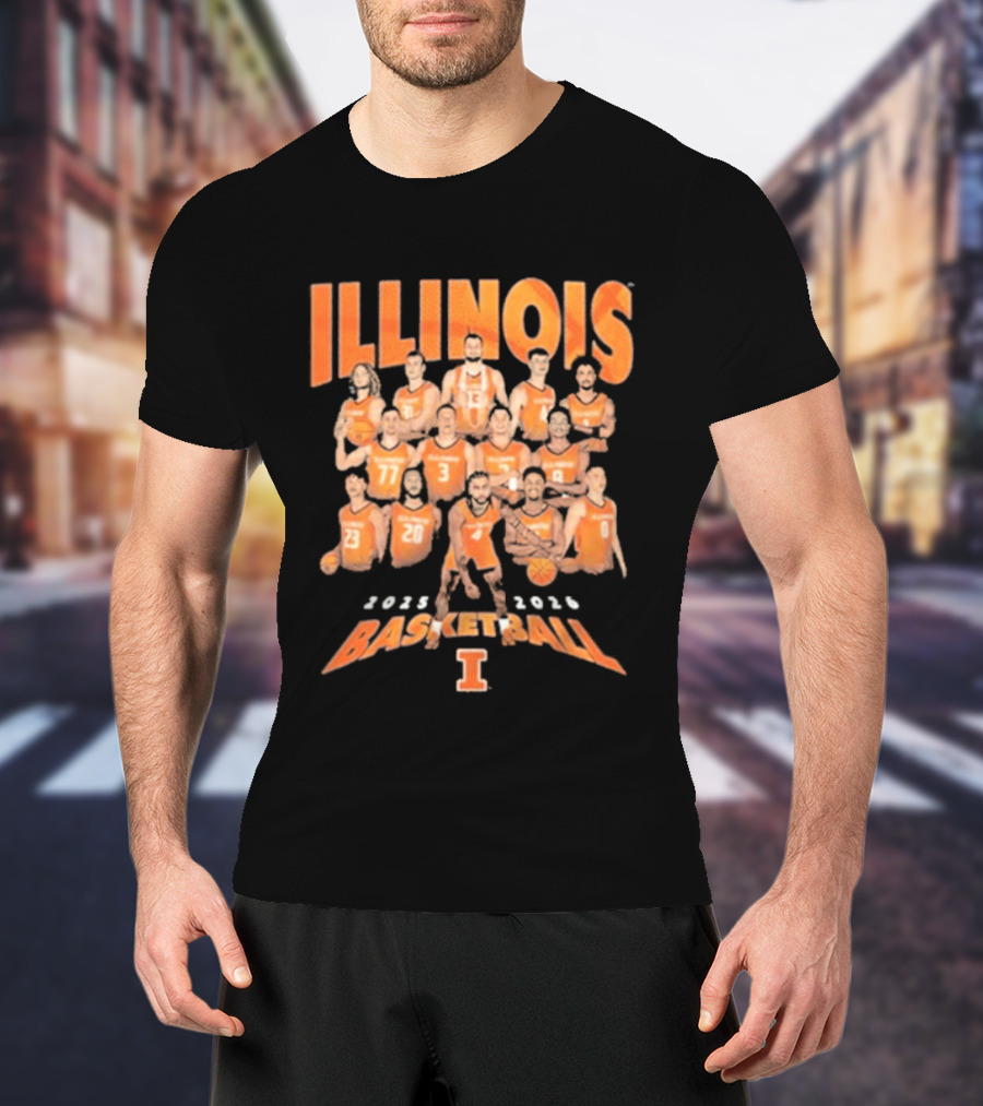 Illinois Basketball 2025 2026 Roster Players T-Shirt