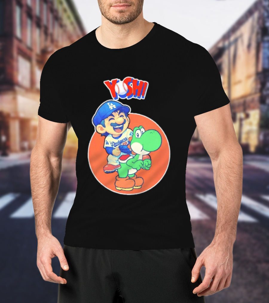 Yoshinobu Yamamoto Los Angeles Dodgers MLB Yoshi Cartoon Dodger Gear T-Shirt
