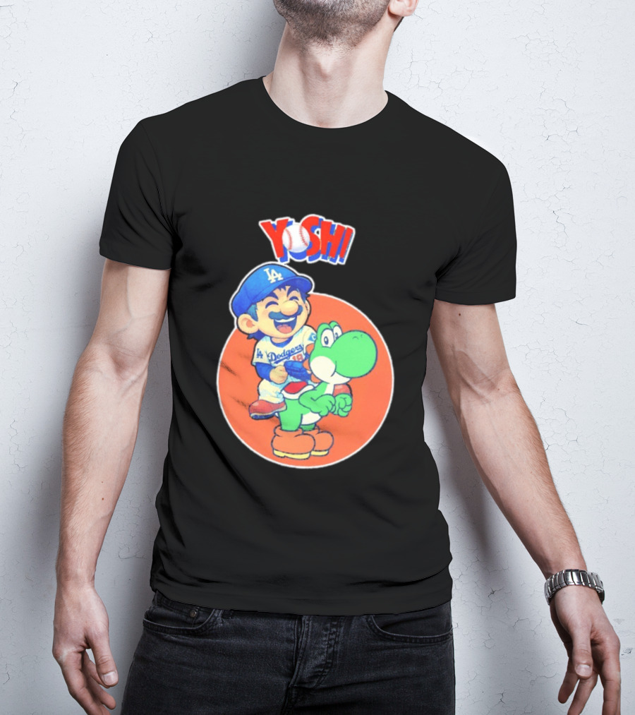 Yoshinobu Yamamoto Los Angeles Dodgers MLB Yoshi Cartoon Dodger Gear T-Shirt