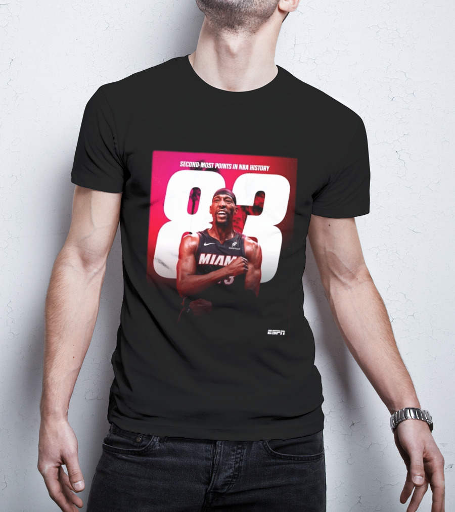 Bam Adebayo 83 Second Most Points NBA History Miami ESPN T-Shirt