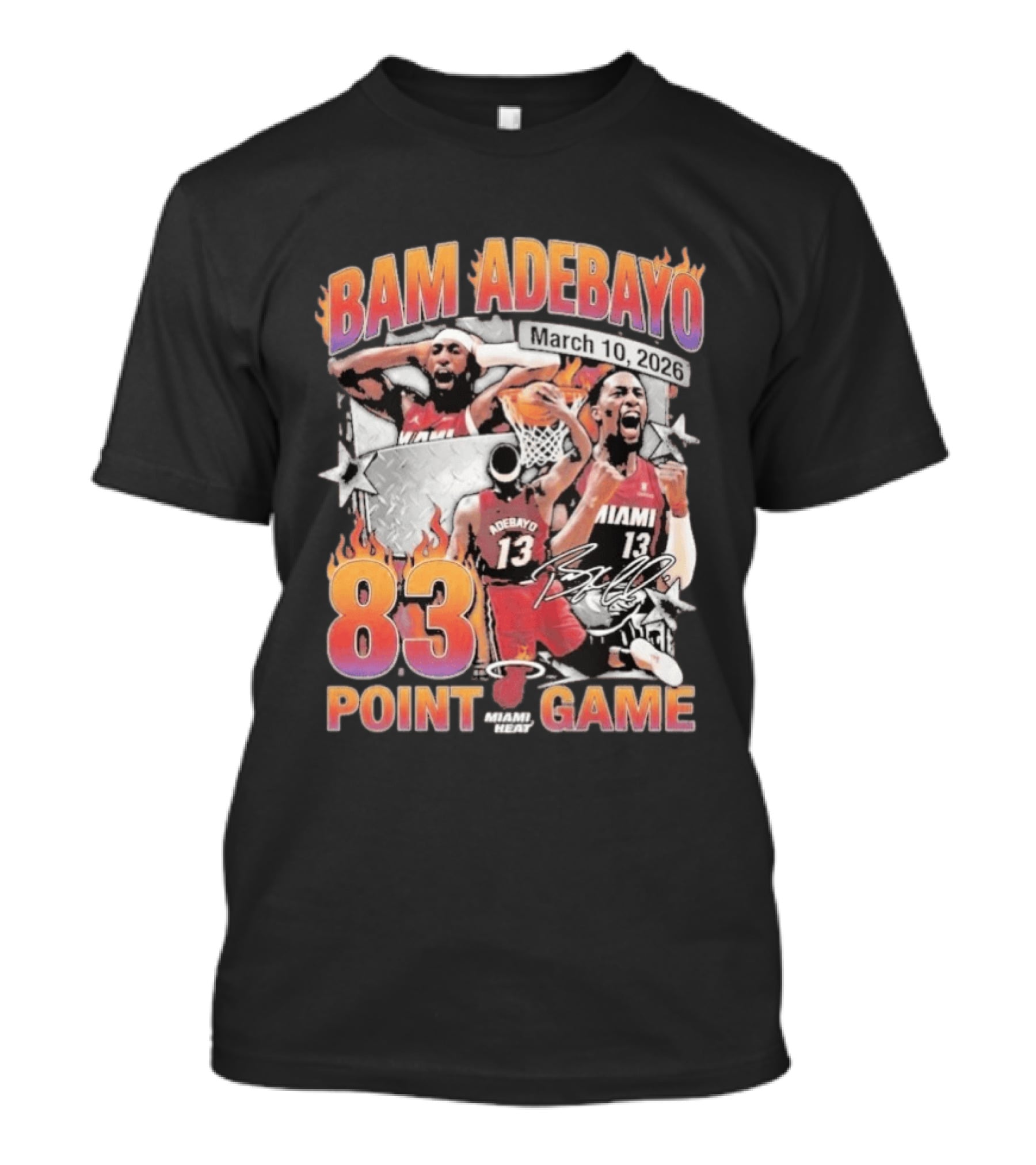 Bam Adebayo March 10 2026 Miami Heat 83 Point Game T-Shirt