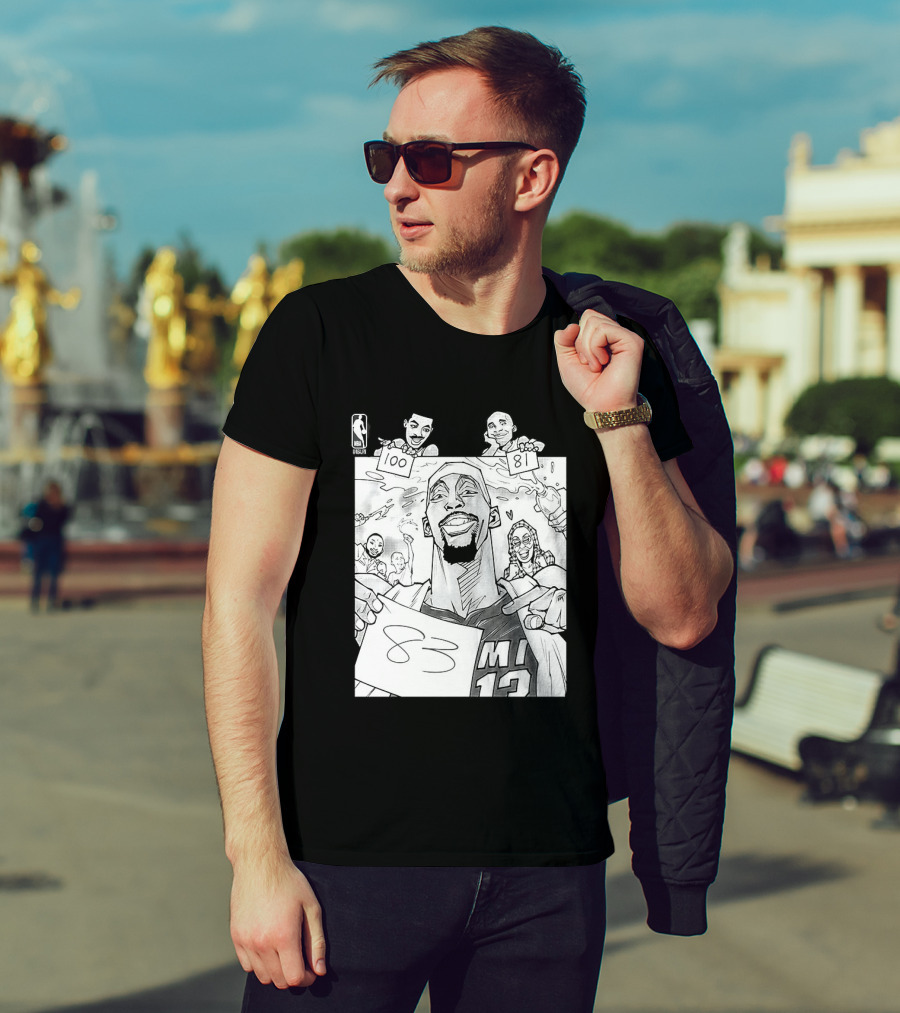 Bam Adebayo 83 Points Wilt Bam Kobe 2nd Highest Scoring Game NBA History Cartoon Miami 13 T-Shirt