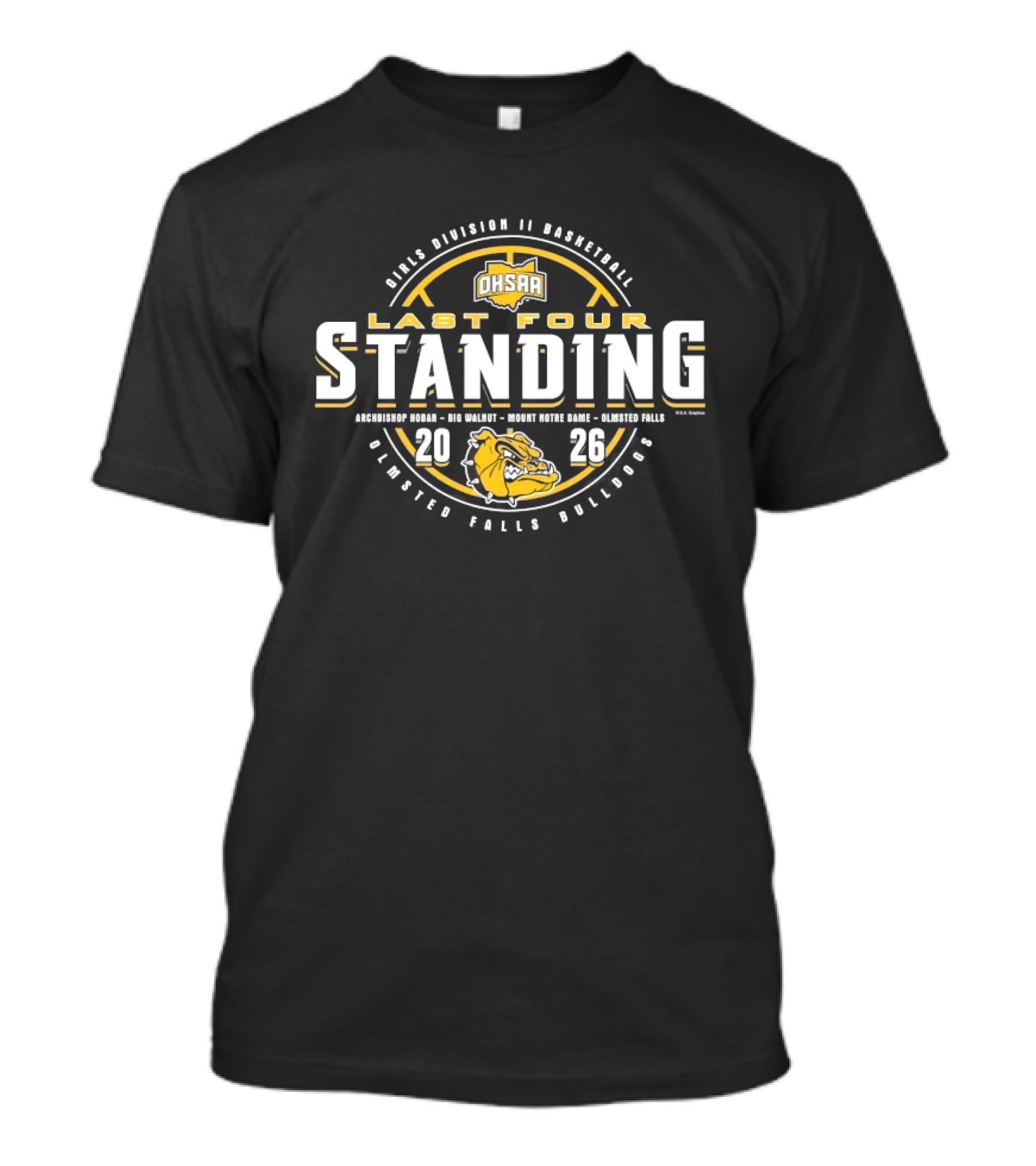 OHSAA Division II Basketball Last Four Standing Olmsted Falls Bulldogs 2026 T-Shirt