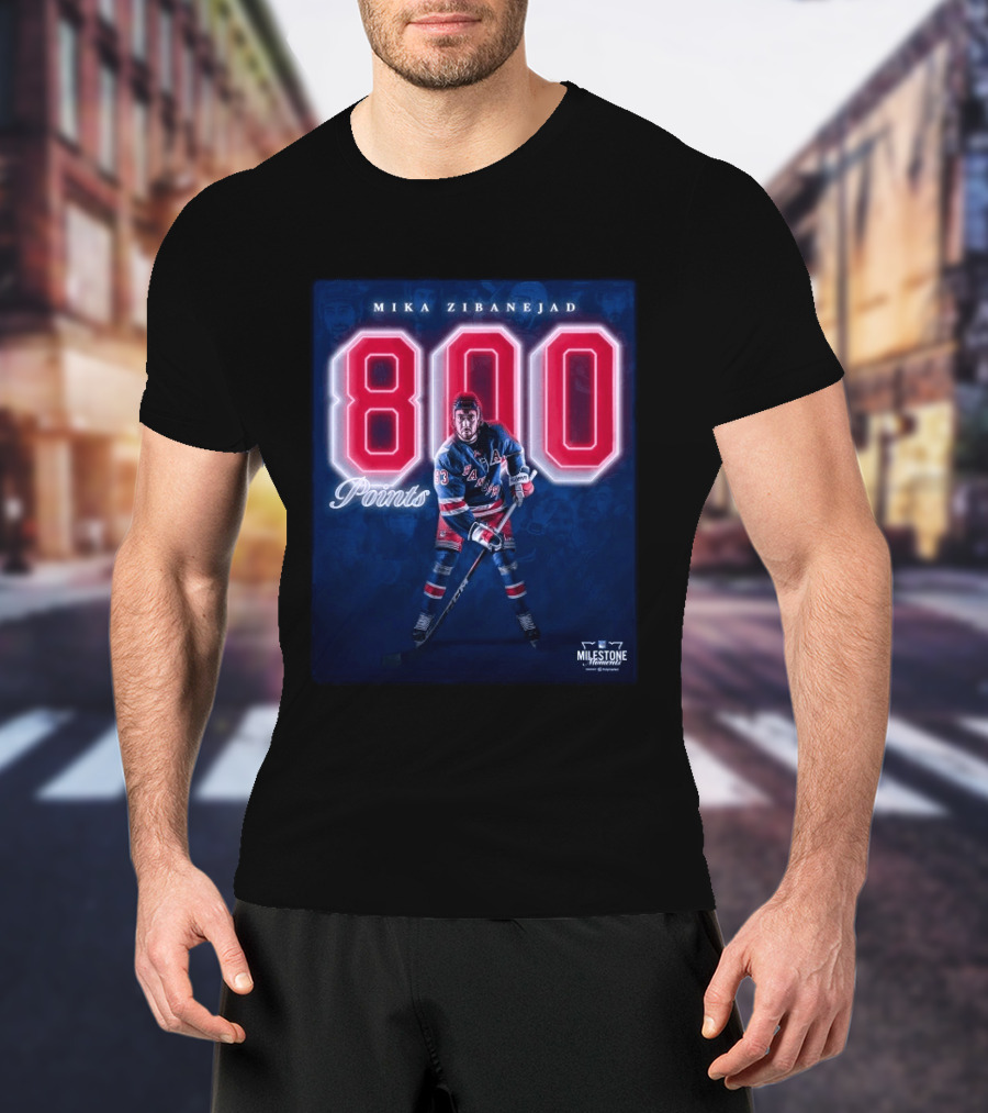 Mika Zibanejad 800 Points New York Rangers Milestone Moment T-Shirt