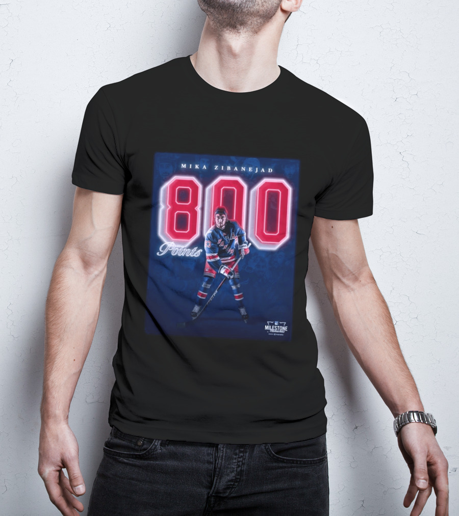 Mika Zibanejad 800 Points New York Rangers Milestone Moment T-Shirt