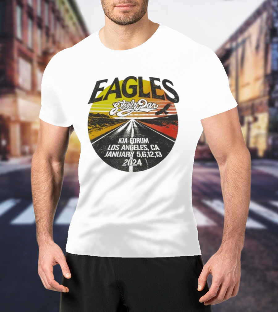 Eagles Steely Dan Kia Forum Los Angeles January 2024 Tour T-Shirt