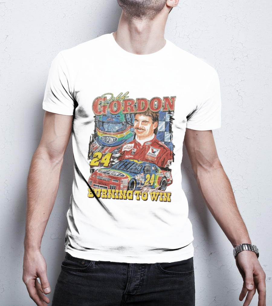 Jeff Gordon Dupont Racing 24 Burning To Win T-Shirt