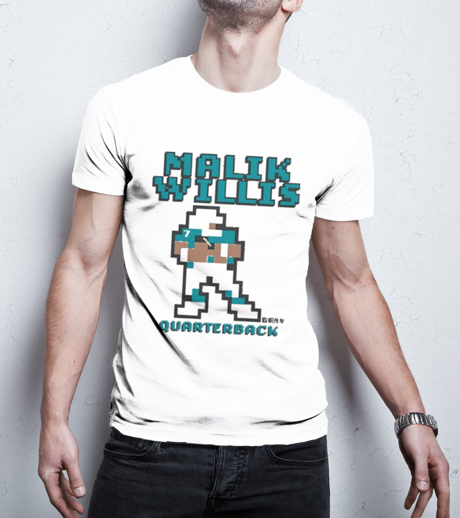 Malik Willis Retro Pixel Quarterback Miami Baller T-Shirt