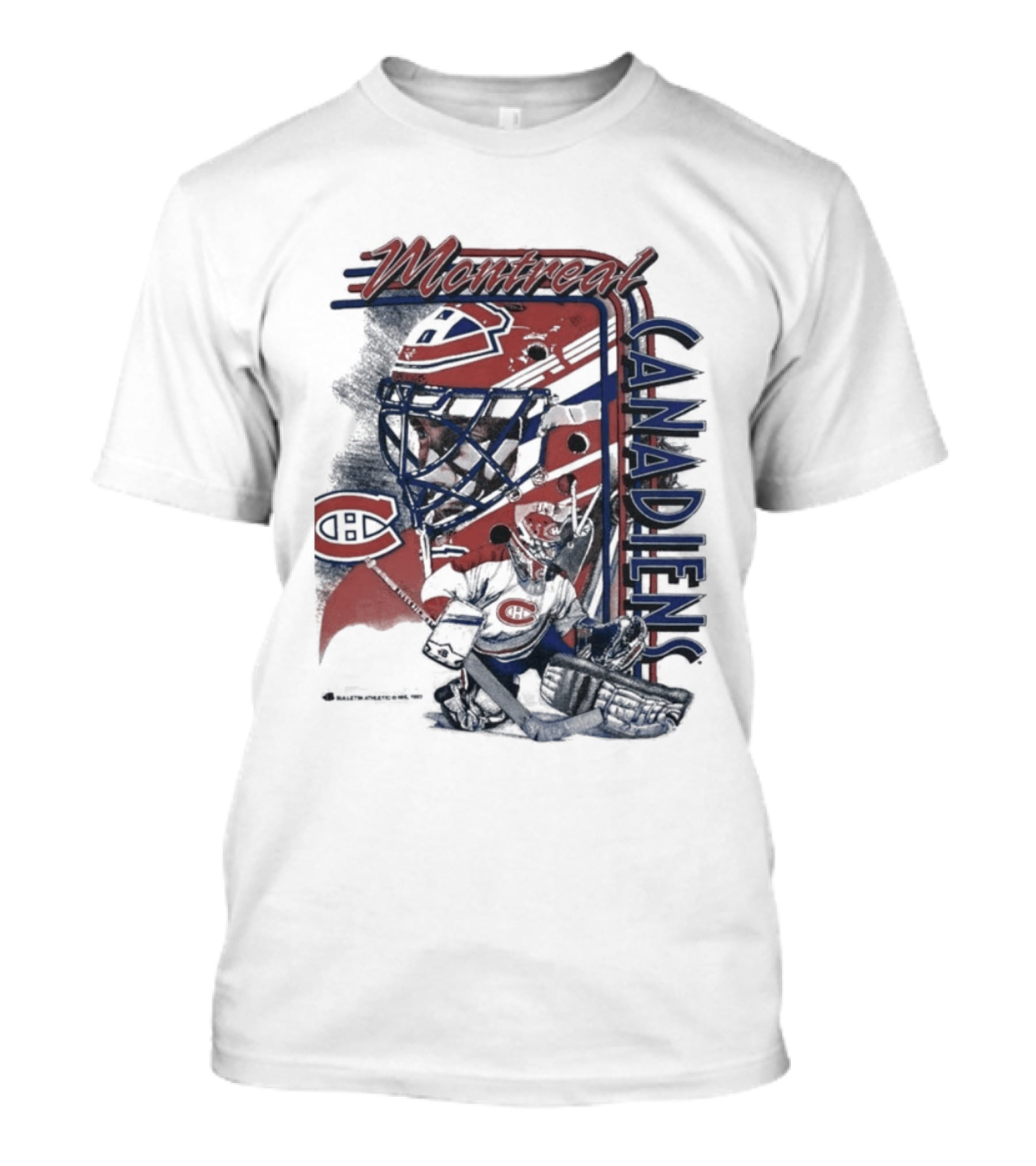 Montreal Canadiens 1992 NHL Vintage Hockey Goalie Mask T-Shirt