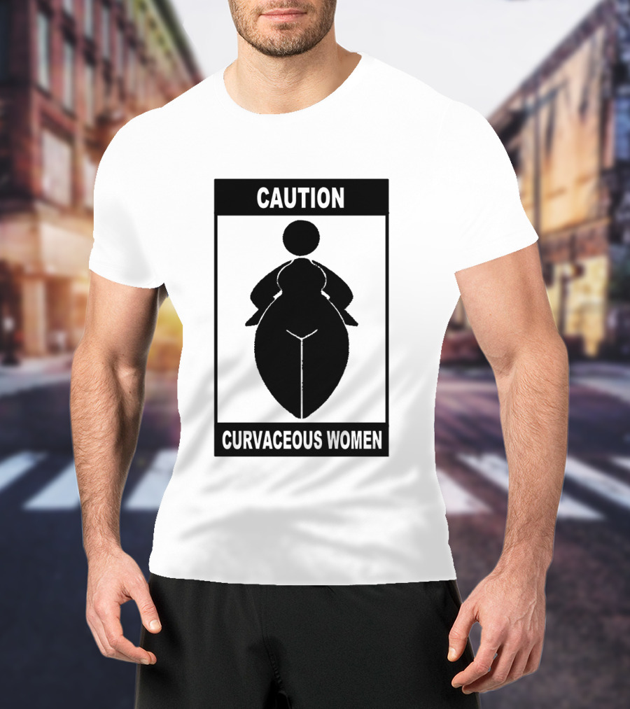 Caution Curvaceous Women Silhouette Warning T-Shirt