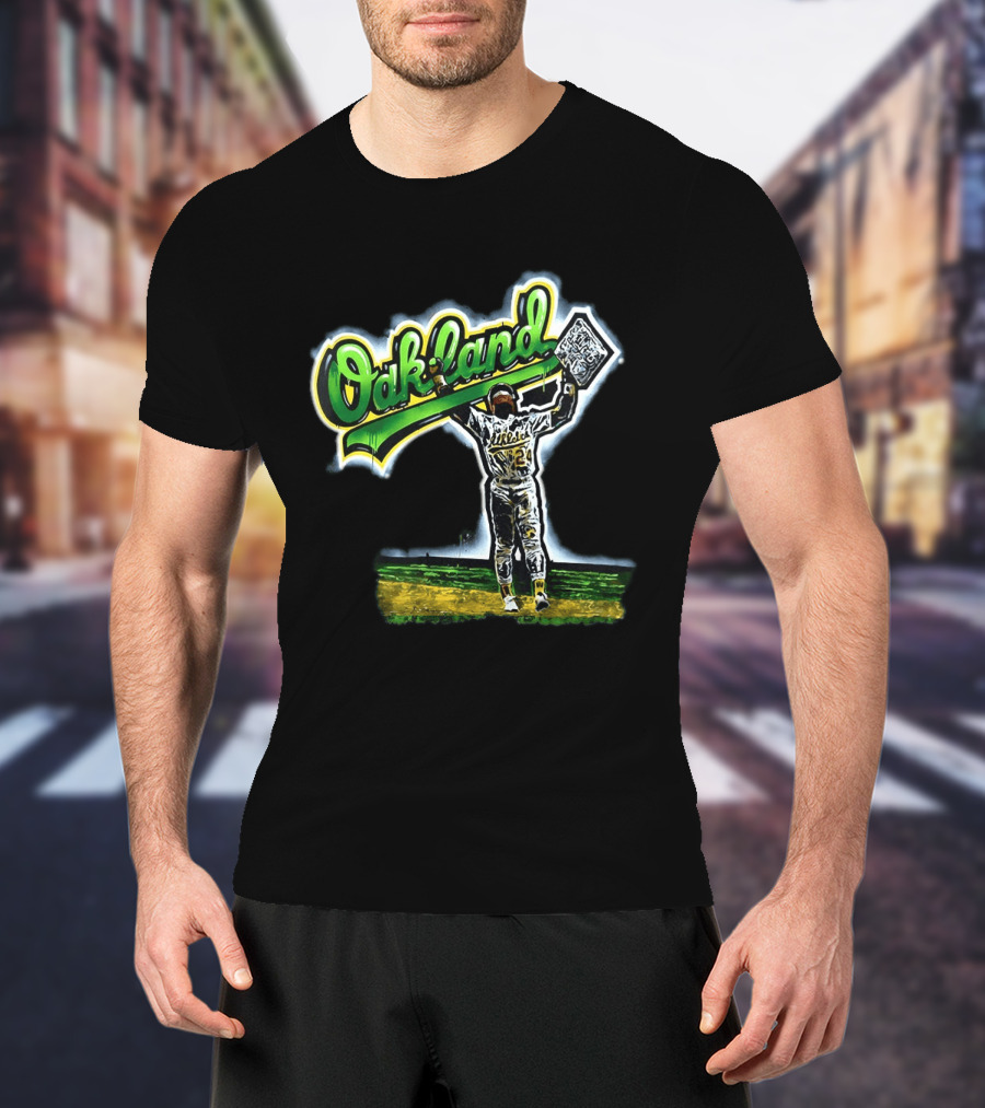 Oakland Athletics Rickey Henderson Celebration T-Shirt