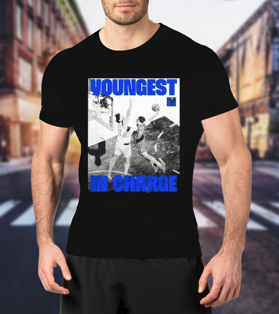 Youngest In Charge Cooper Flagg Dallas Mavericks Dunk T-Shirt