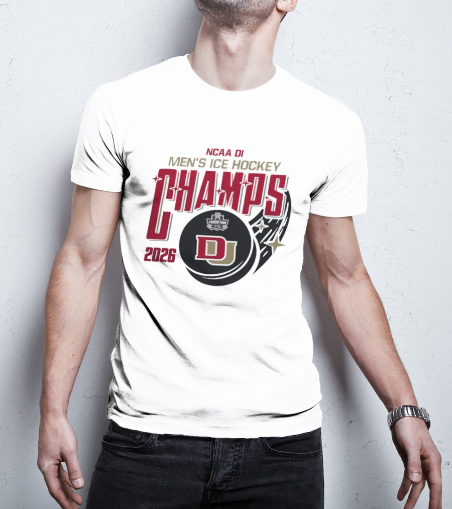 NCAA DI Men's Ice Hockey Champs 2026 DJ Denver Pioneers T-Shirt